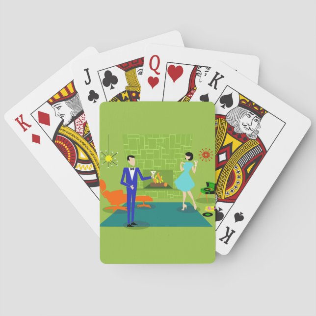 Cartes de jeu modernes de couples de la moitié du (dos)