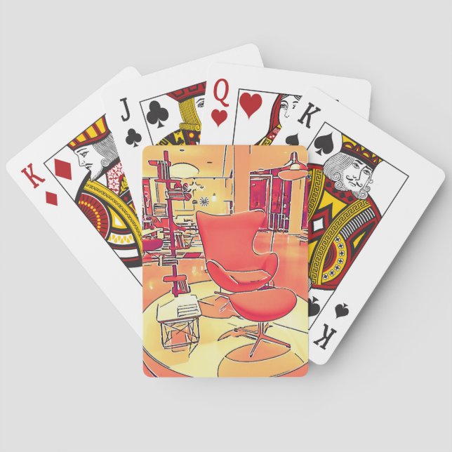 Cartes de jeu modernes de salon de la moitié du (dos)