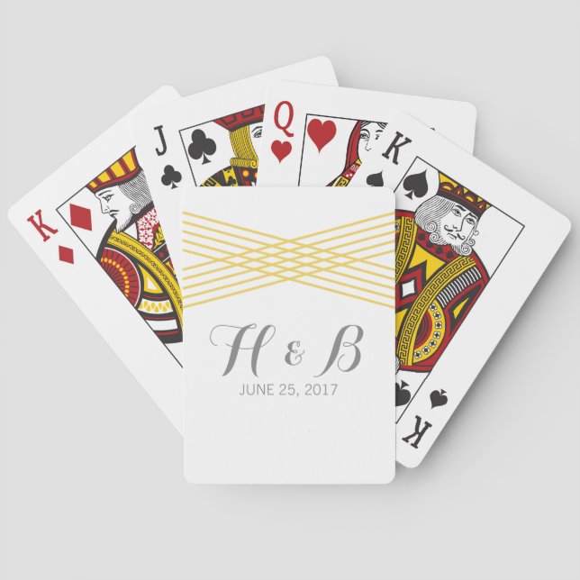 Cartes de jeu modernes jaunes de Deco (dos)