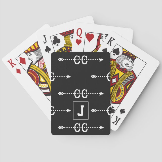 Cartes de jeu Monogramme de cross-country (dos)
