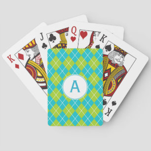 Cartes de jeu Monogramme Turquoise