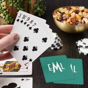 Cartes De Jeu Monogrammes turquoises Pour Les Joue
