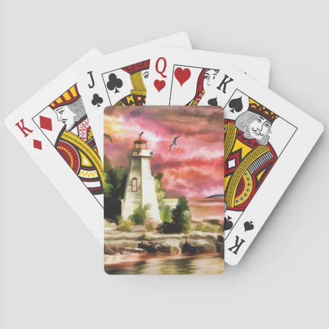 Cartes de jeu Nautique phare (dos)