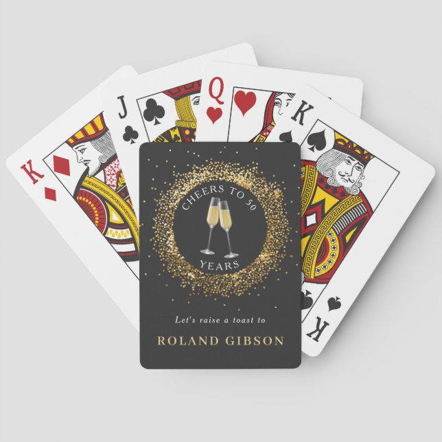 Cartes de Jeu Noir et Or du 50e anniversaire (dos)