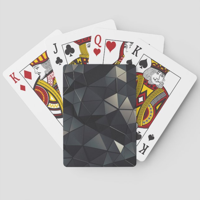Cartes de Jeu Noir Faible Poly Modernes (dos)
