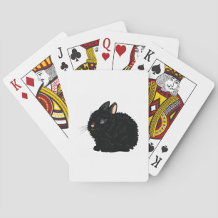 Cartes de jeu noires de lapin