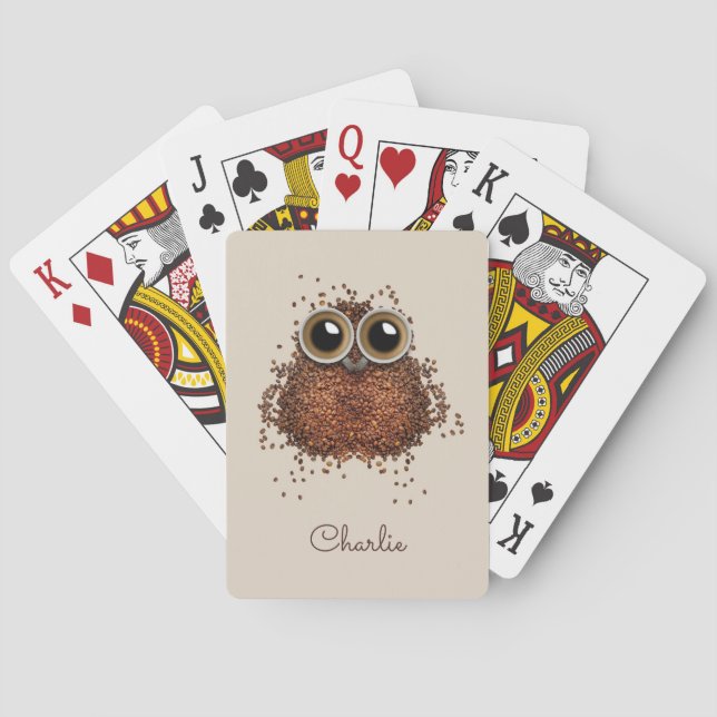 Cartes de jeu nommées faites sur commande de hibou (dos)