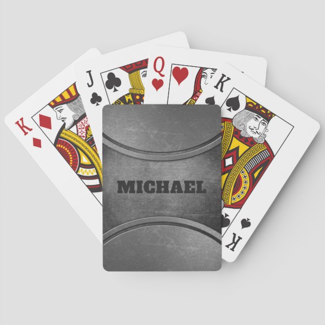 Cartes de jeu nommées faites sur commande en métal (dos)