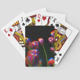Cartes de jeu olographes psychédéliques de fleurs
