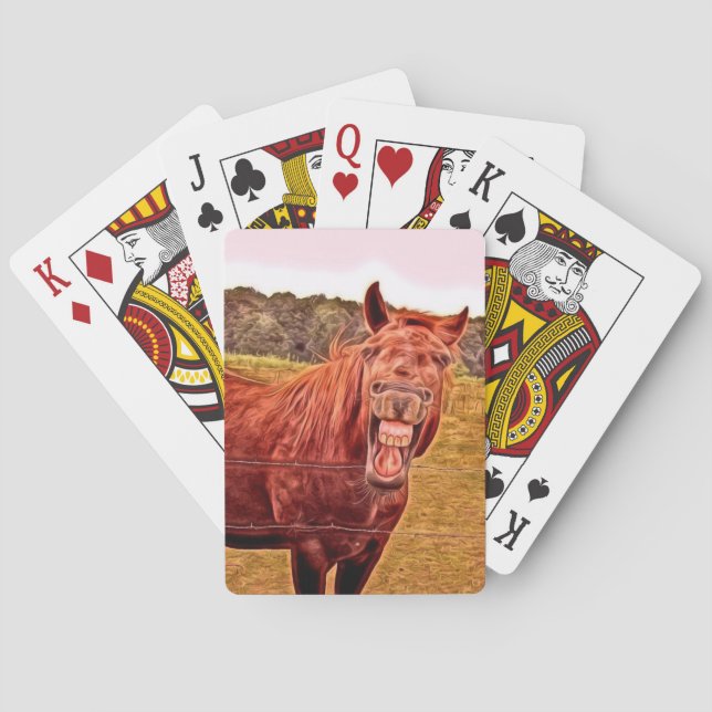 Cartes de jeu orientées de cheval humoristique (dos)