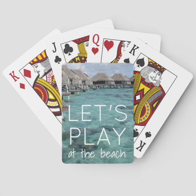 Cartes de jeu orientées de plage avec la citation (dos)