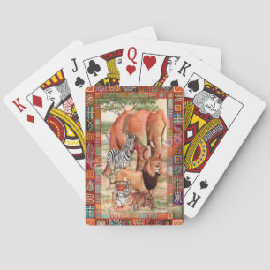 Cartes de jeu orientées de safari