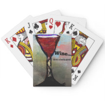 cartes de jeu orientées de vin