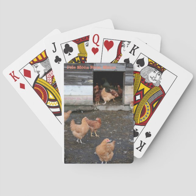 Cartes de jeu pâles de poulet de ferme de lune (dos)