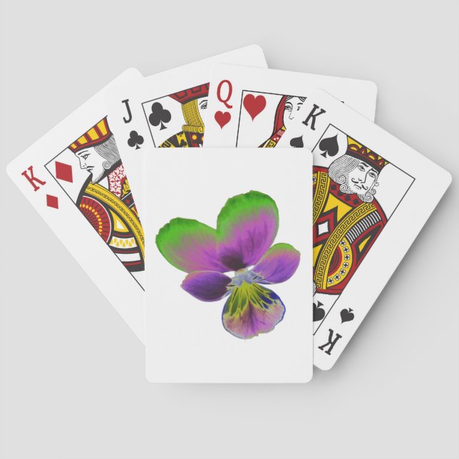 Cartes de jeu Pansy violet et vert (dos)
