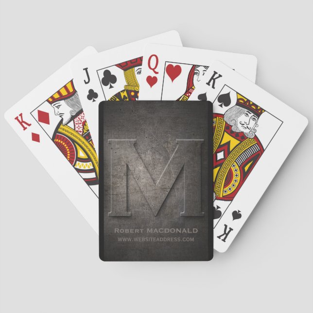 Cartes de jeu personnalisables M Monogramme en mét (dos)