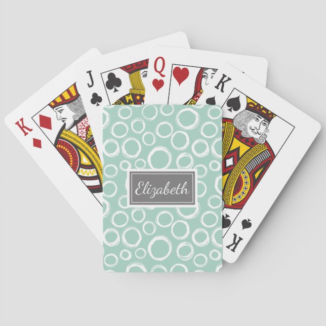 Cartes de jeu personnalisées à joli motif Aqua (dos)