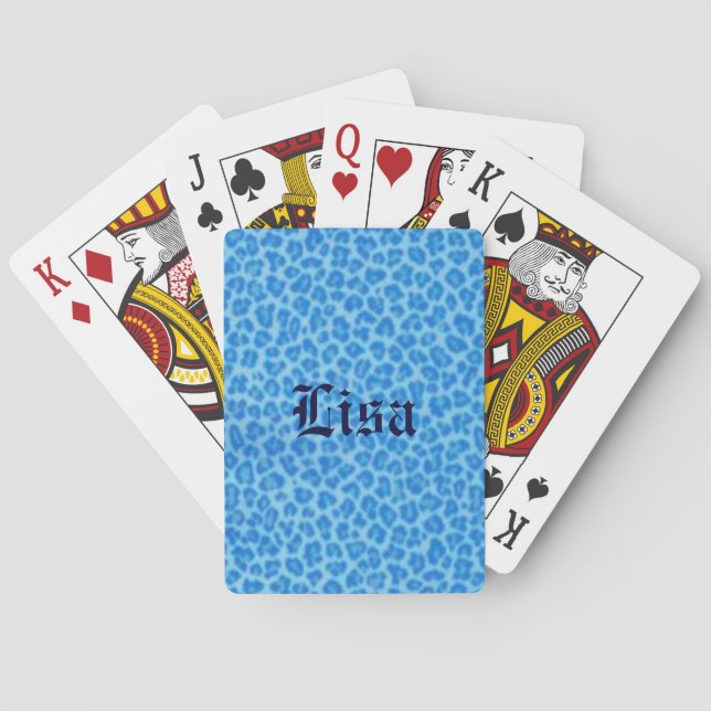 Cartes de jeu personnalisées Blue Leopard (dos)