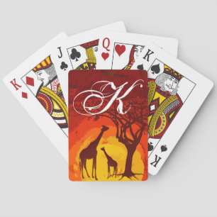 Cartes de jeu personnalisées Girafe africaine Safa