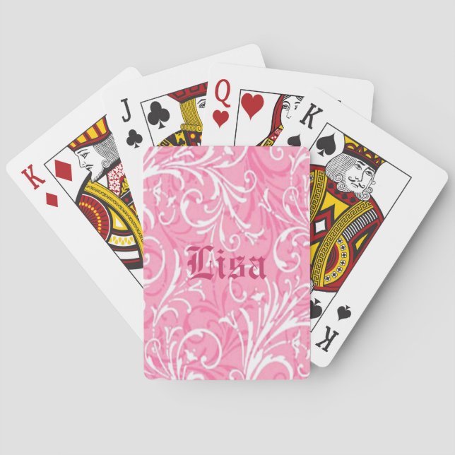 Cartes de jeu personnalisées rose (dos)