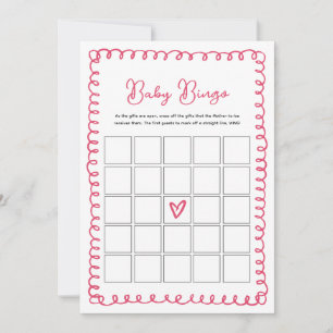 Cartes de jeu pour bébé Baby shower rose à main