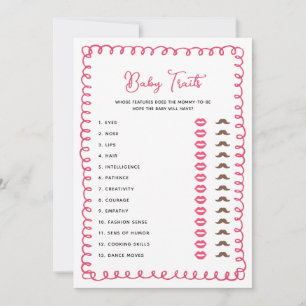 Cartes de jeu pour bébés Baby showers roses dessin