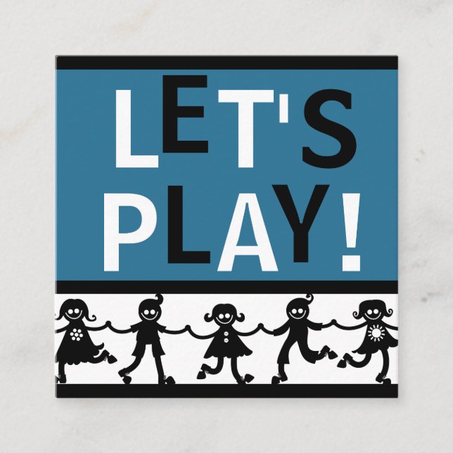 Cartes de jeu pour enfants Bleu, Blanc & Noir (Devant)