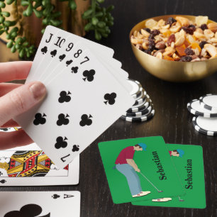 Cartes de jeu pour golfeurs verts et rouges