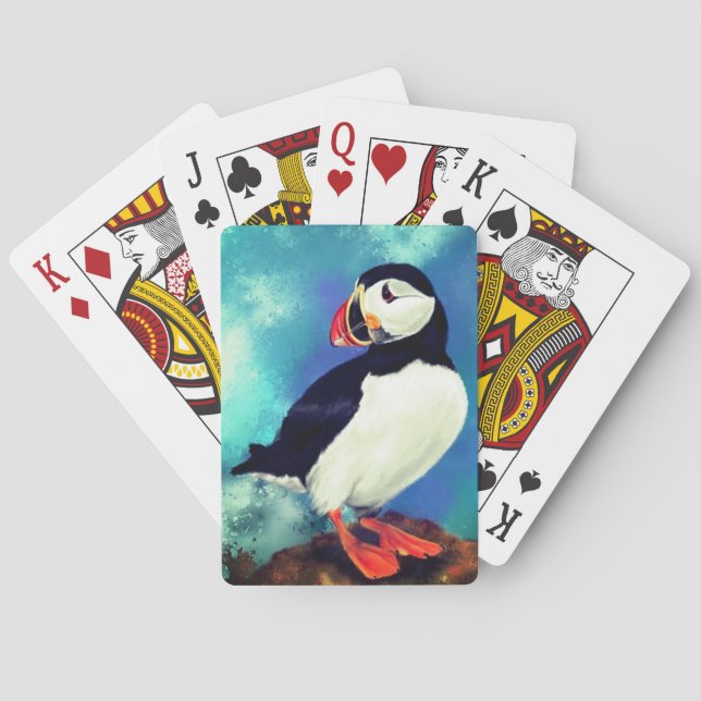 Cartes de jeu pour oiseaux de l'Atlantique - Peint (dos)