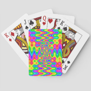 Cartes de jeu psychédéliques colorées