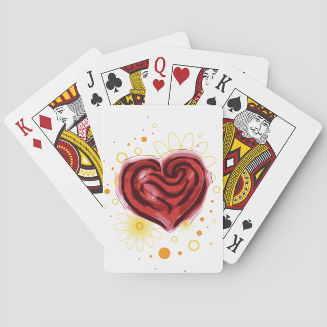 Cartes de jeu Red Heart (dos)