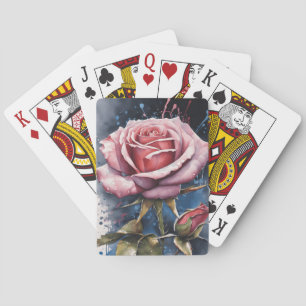 Cartes de jeu rose Cartes de poker aquarelle
