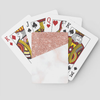 Cartes de Jeu rose Gold Parties scintillant Marbre