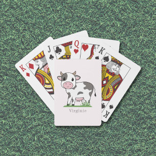 Cartes De Jeu Rose Vache Cute