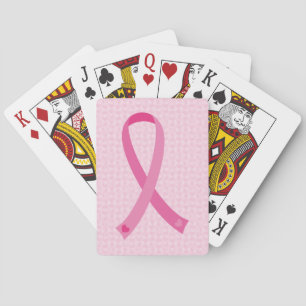 Cartes de jeu roses de conscience de cancer du