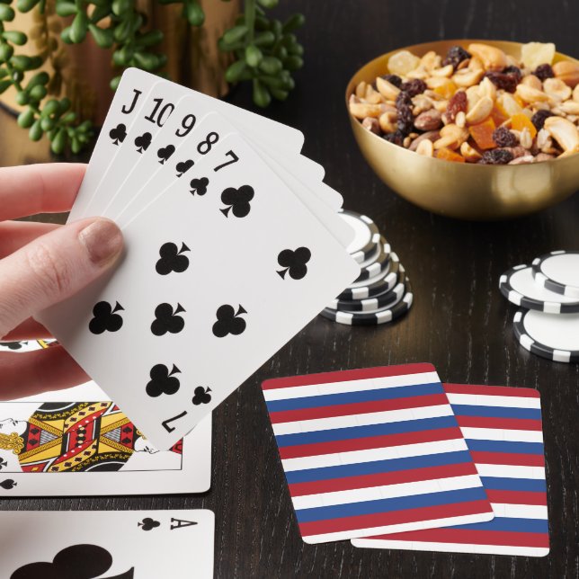 Cartes de jeu rouge blanc et bleu (In Situ)