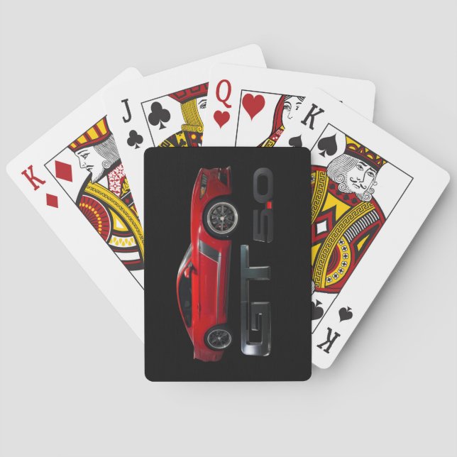 Cartes de jeu rouge Mustang (dos)