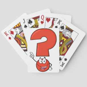 Cartes de jeu rouges de point d'interrogation