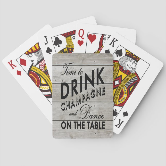 Cartes de jeu rustiques Temps pour boire du champa (dos)