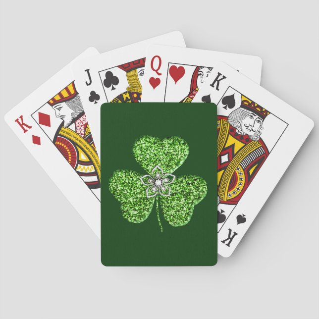 Cartes De Jeu Shamrock Et Fleur De parties scintil (dos)