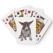 Cartes de jeu somnolentes de chiot de bull-terrier