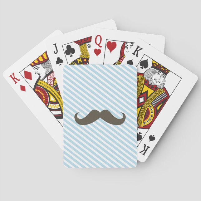 Cartes de jeu standard de visage de moustache (dos)