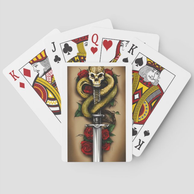 Cartes De Jeu Traditionnelles Style Tatouage (dos)