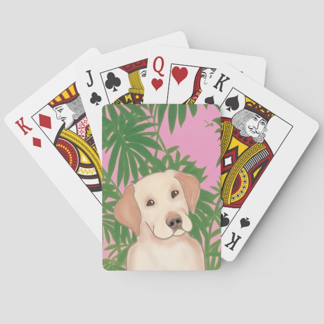 Cartes de jeu Tropical Rose avec un joli laboratoi (dos)