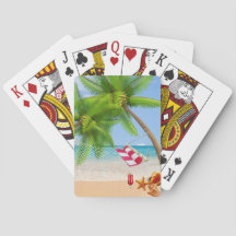 Cartes de jeu tropicales de plage