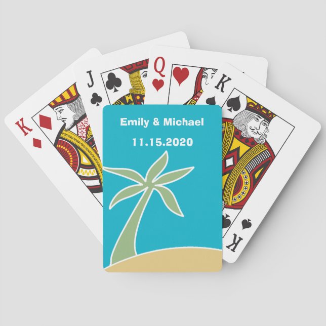 Cartes de jeu tropicales de plage de faveur de (dos)