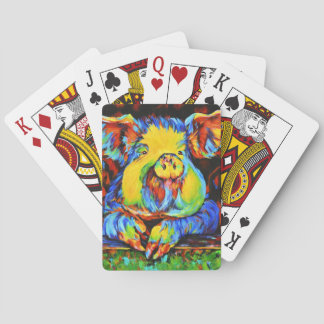 Cartes de jeu uniques avec un cochon de couleur vi