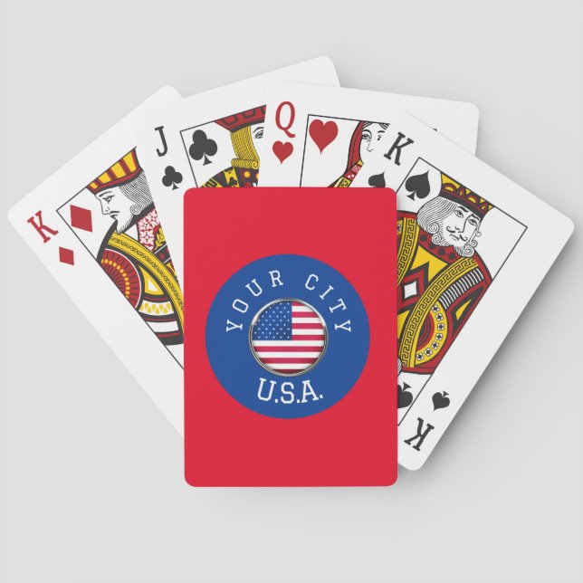 Cartes de jeu - USA Personnalisé - Ajouter Nom de  (dos)
