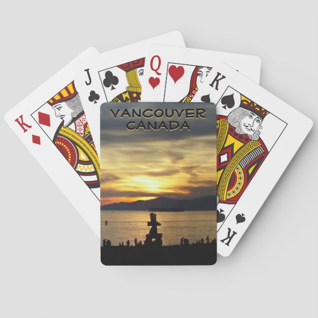 Cartes de jeu Vancouver Cartes de coucher de solei (dos)
