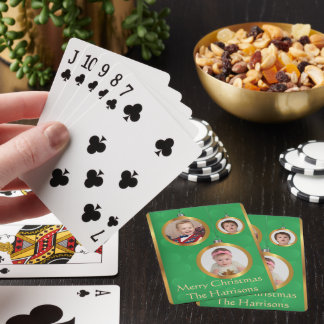 Cartes de jeu - vert et ornements de l'or 3-Photo